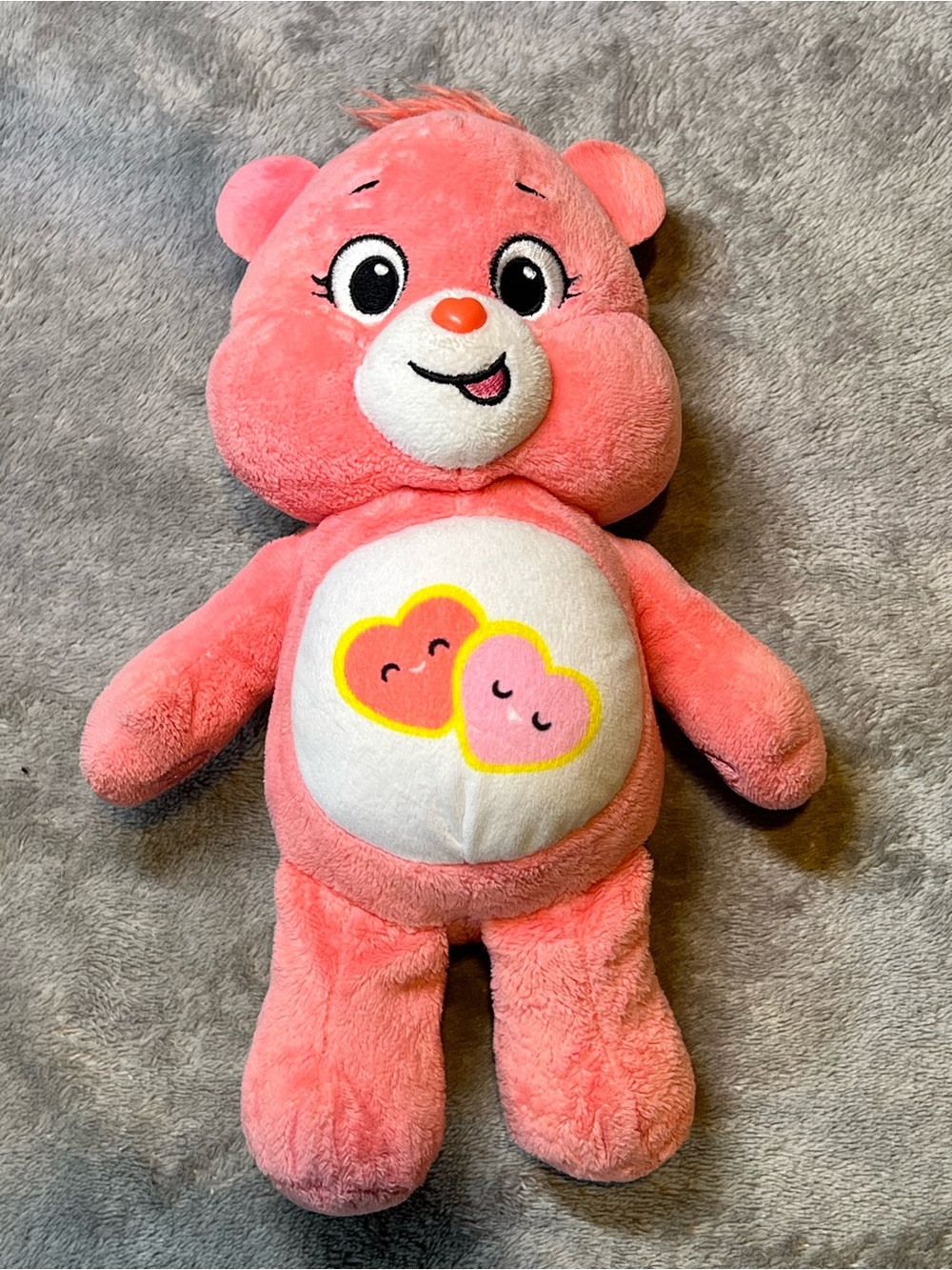 Care Bears Pink Heart Belly Plush - Coral Pink Soft Stuffed Bear
